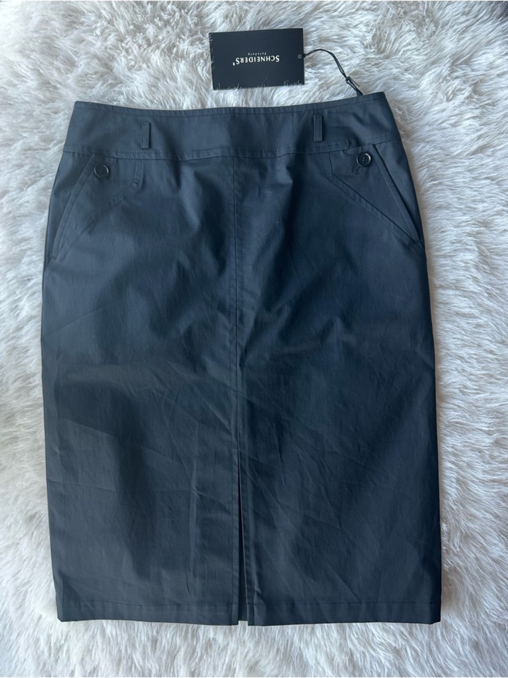 Schneider Salzburg Elvira Black Pencil Skirt with Front Slit pockets EU 38 NEW